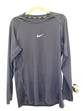 Nike Long Sleeve Training Top - Black with White Swoosh